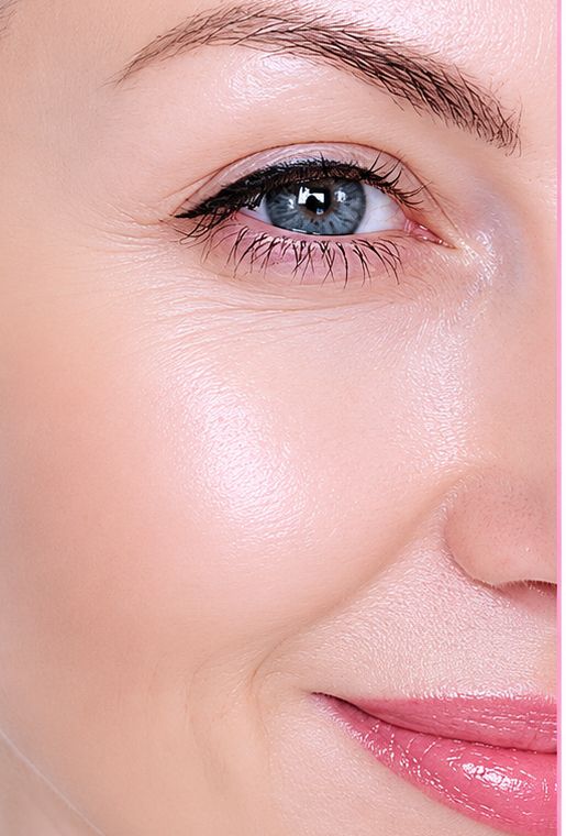 A cheek looking hydrated and luminous