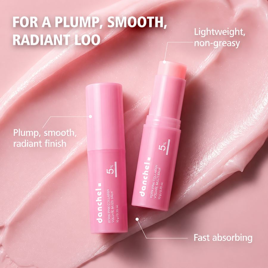 Close view of the balm's soft pink texture